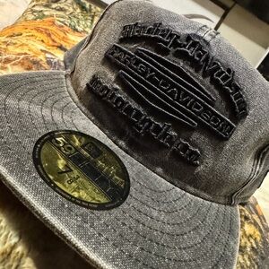 New Era Grey Distressed Embroidered Cap